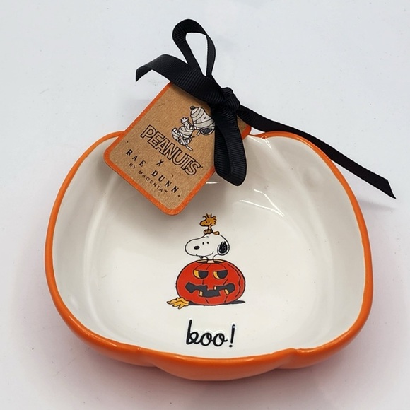 Rae Dunn Peanuts Snoopy Great Pumpkin Woodstock too trinket dish - Brand new! - Picture 1 of 8